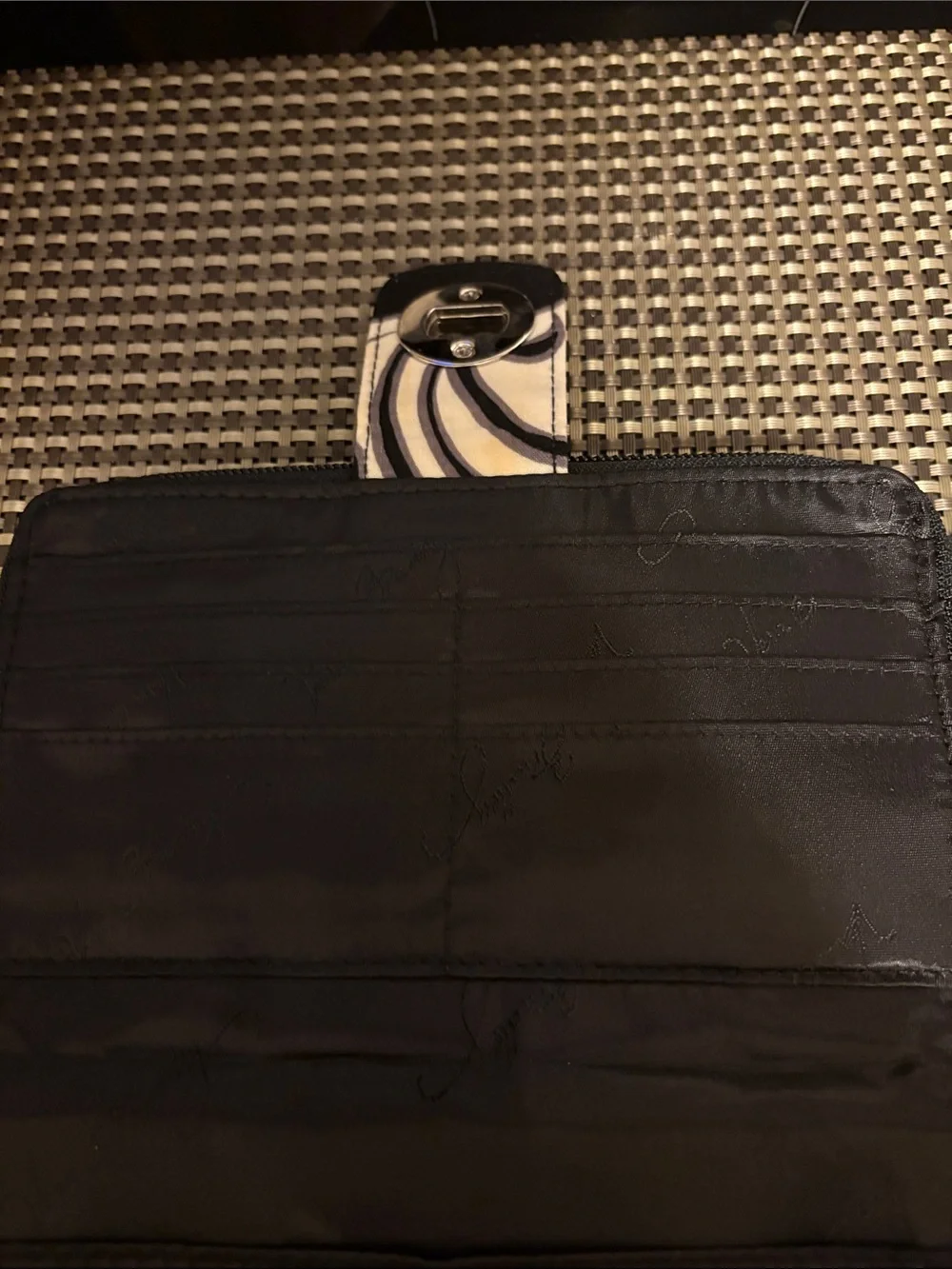 Vera Bradley Black and White Quilted Floral Zip Wallet - Picture 5 of 10